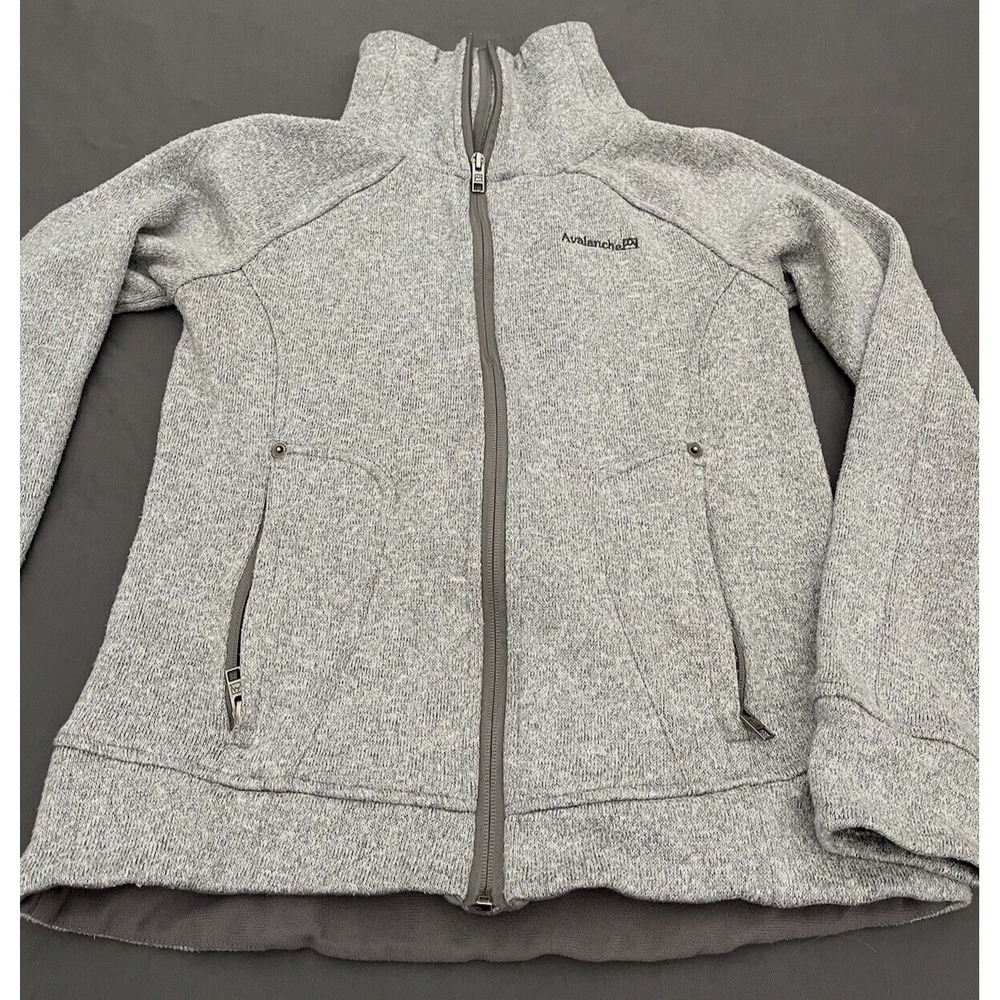 Avalanche Outdoor Women's Size Small Sweater Jacket Light Gray High Collar - Picture 3 of 10
